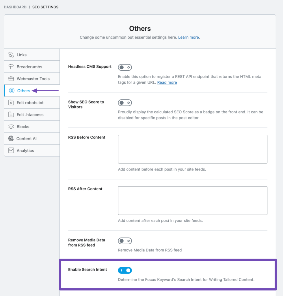 Search Intent Analysis Using Rank Math Pro